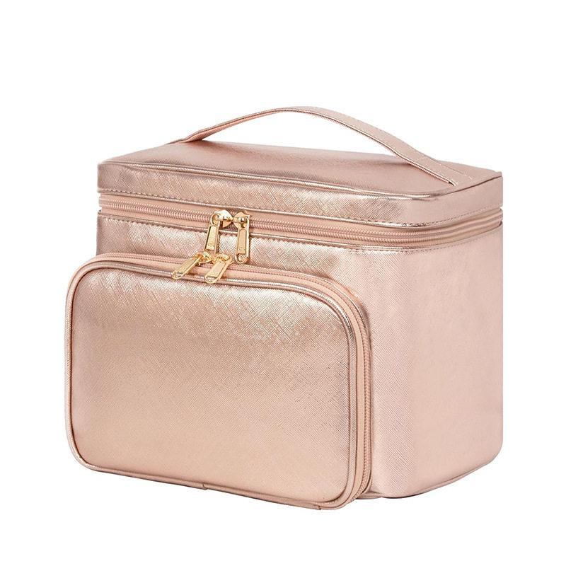 Stylish New Large Women's Cosmetic Organizer Bag Waterproof PU Makeup Bag Outdoor Travel Cosmetic Bag