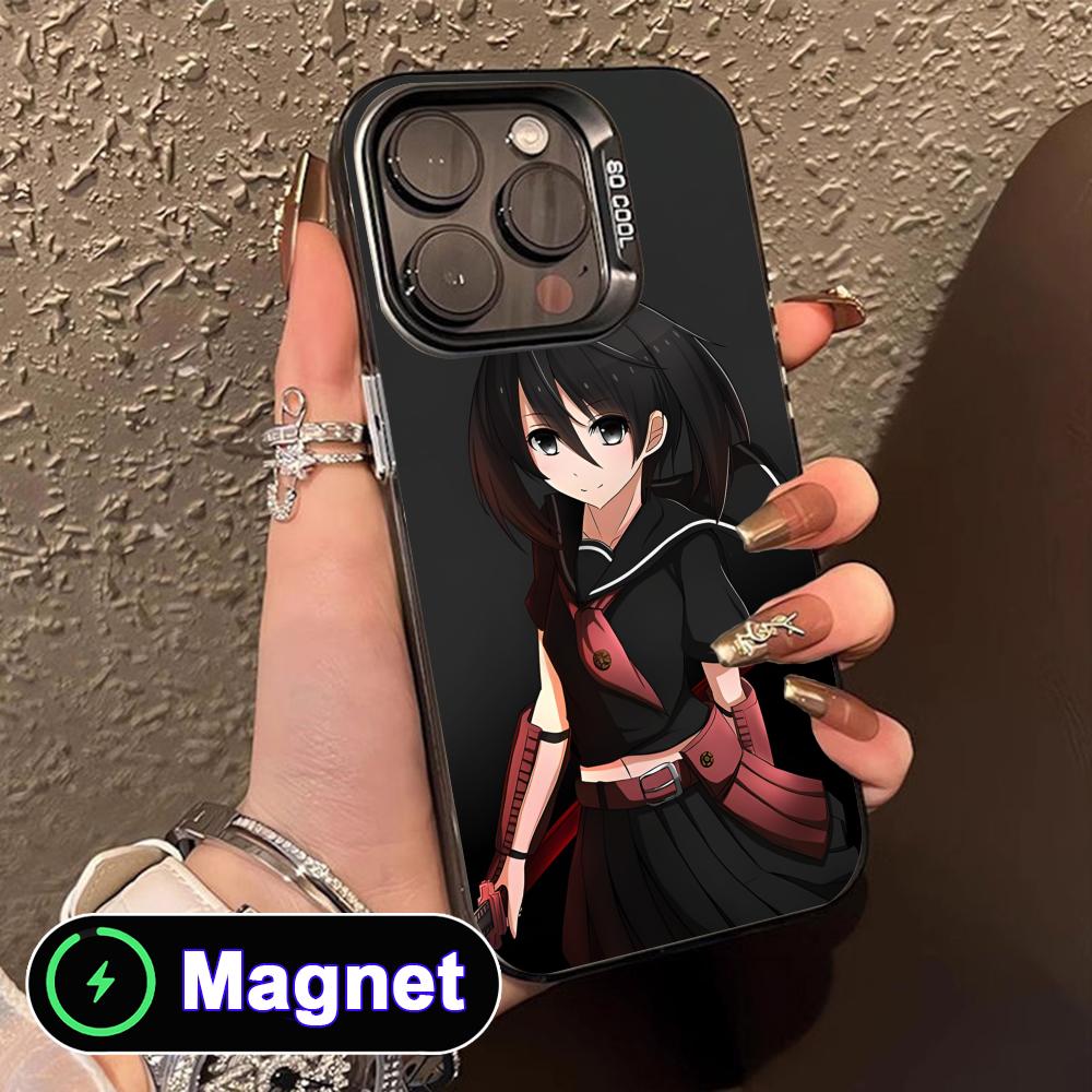 Akame Kurome Translucent MagSafe Mobile Phone Case for iPhone 17 16 15 14 13 12 11 Air Pro Max Plus Colorful Cover