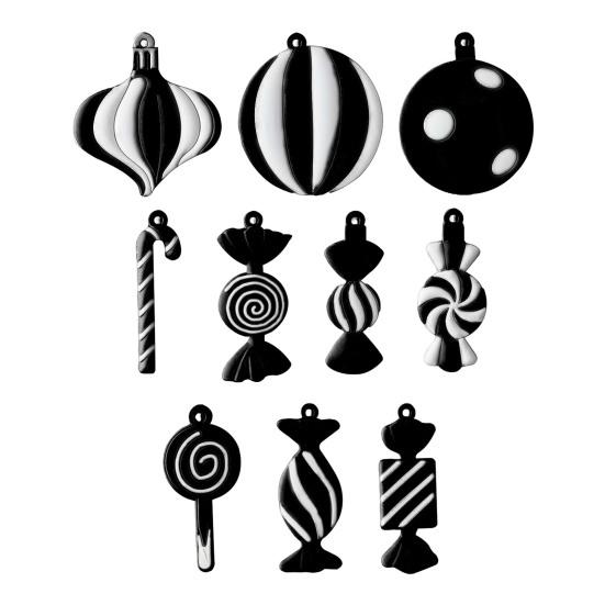 Yousheng Gingerbread Man Christmas Ornaments Santa Claus Cane Snowflakes Plastic Hanging Decor for Farmhouse Xmas Tree Rustic Holiday Decoration