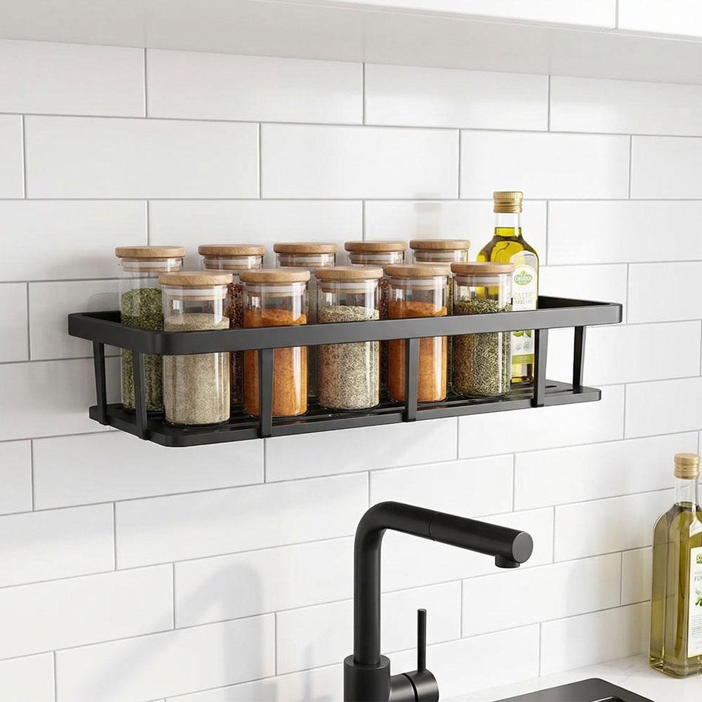 Bathroom Storage Rack No-Drill Wall Mounted Shampoo Makeup Storage Holder ShowerOrganizer Rack Bathroom Shelves Accessories