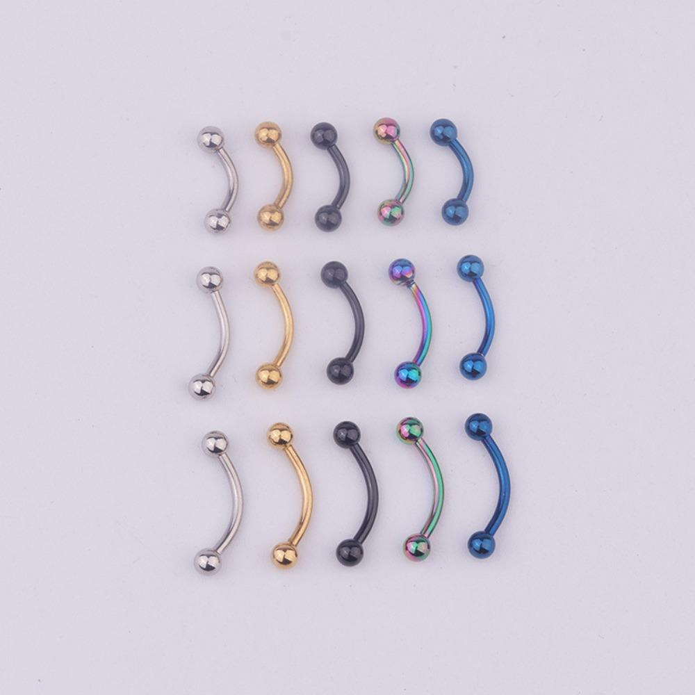 Faux Lip Ring Fake Labret Piercing Curved Eyebrow Nail Zirconia Lip Clip Non-piercing Lip Clip Cuff