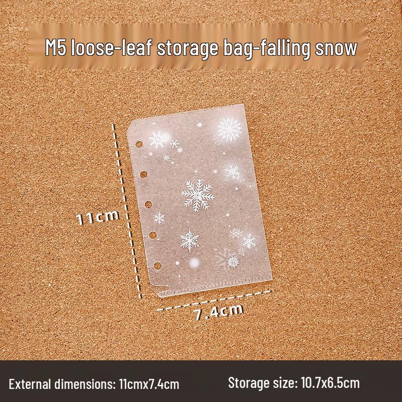 PVC Glitter Transparent A7/M5 Loose-Leaf Notebook & Storage Set