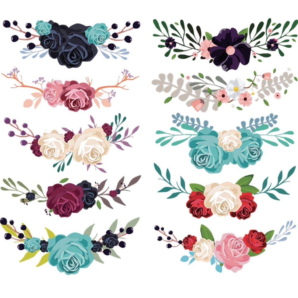 Flowers Patches For Clothes DIY Washable Transfer Iron on Stickers Appliques DCP