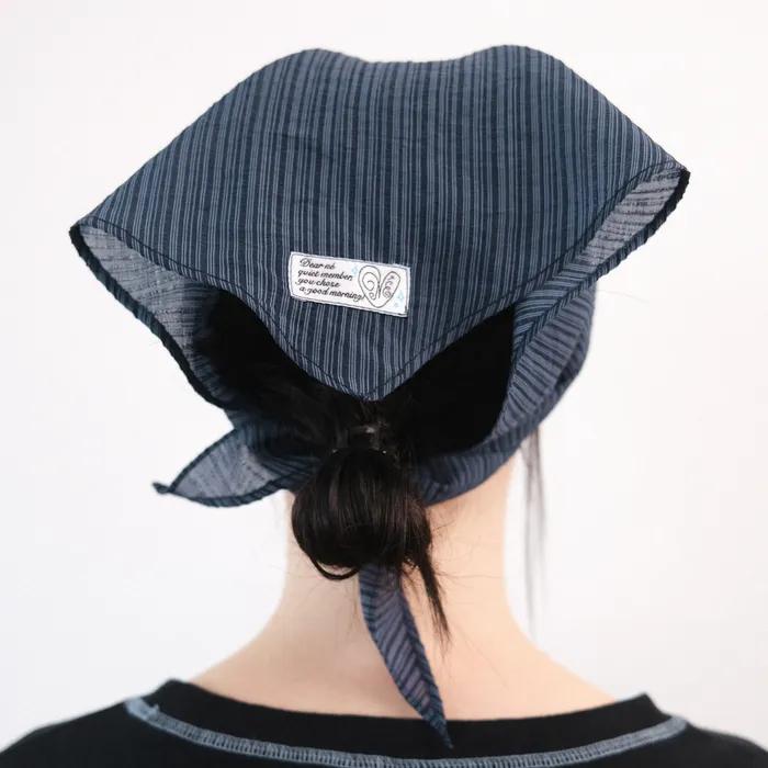 Page Stripe Pin-Tuck Scarf (navy)