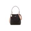 Town 20 Presbyopia Printed PVC Leather Bucket Bag Shoulder Crossbody Handbag Small Size Women's Brown Shoulder Strap Is Pink