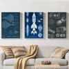Aircraft Mechanical Blueprint Poster Wall Art Print Poster Decorative Mural Modern Home Decor Birthday Gift Unframed Canvas Gara