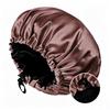 Satin nightcap double button adjustment satin nightcap, women's beauty hair care cap, shower cap