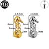 G23 Titanium Alloy Medical Grade Seahorse Ear Stud Piercing Jewelry