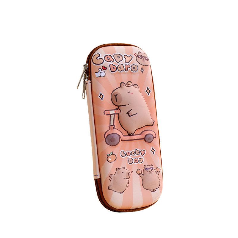 3D Capybara Pencil Case Drop Resistant Waterproof Student School Supplies Large Capacity Multifunctiona Pen Pouch Stationery