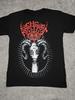 Black Cotton T Shirt Men Gothic Metal Band Logo Red And White Devil Ram Skull Design Heavy Metal Rock Music Festival Wear