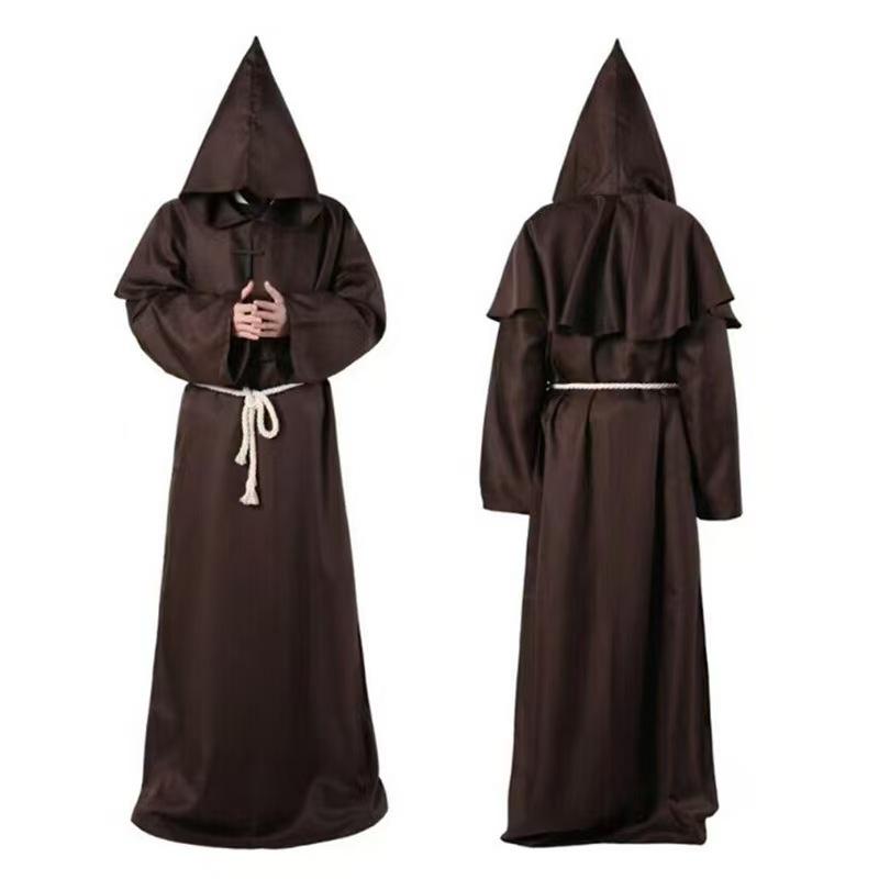 

Medieval Monk & Wizard Cosplay Costume - Halloween Grim Reaper Robe Double Extra Large