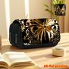 Black Golden Butterfly 2D Printed Double-Layer Flip Black Pencil Case - Back-To-School Essential Pencil Box, Daily Multi-Functional Makeup Bag, Large 