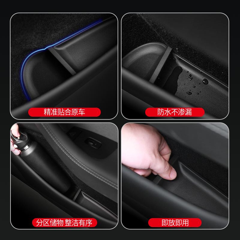For Tesla Model Y Juniper/ YL Car Door Storage Pad 5PCS TPE Central Control Water Cup Holder Mat Organizer Tray Car Accessories