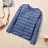 New Light and Thin Down Jacket Women's Round Neck Warm Liner Short Large Size Jacket Autumn and Winter Women's Clothing Collarless