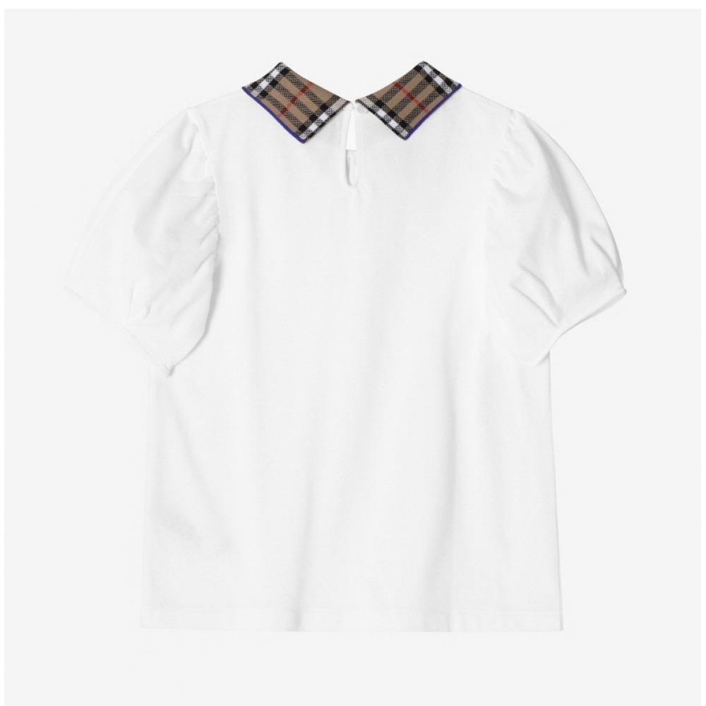 Burberry 8073164 A1464 Vintage Check Polo Girls Kids Short Sleeve Tee