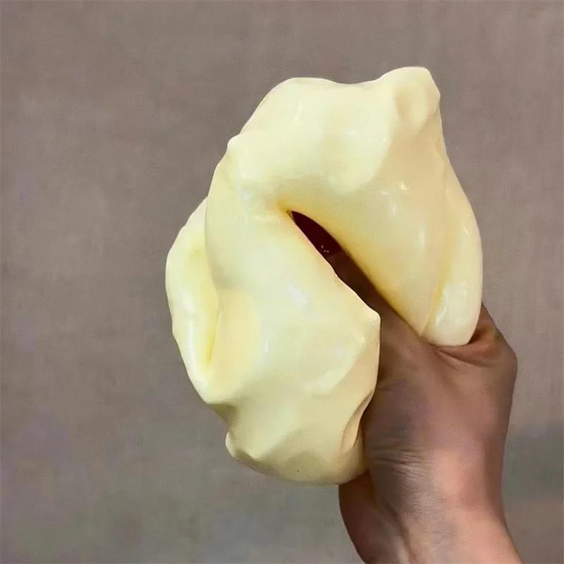 Jumbo Cheese Cube Stress Ball Big Cheese Shapeable Squeeze Ball Non-Bounce Fidget Toy Asmr Sensory Anti-Stress Festival Gift