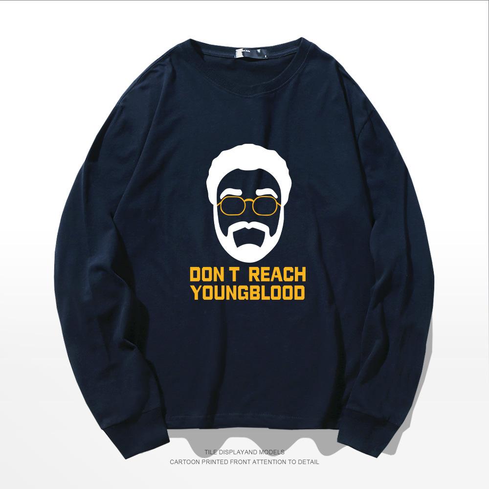 European and American trendy brand long-sleeved t-shirt male Uncle Drew avatar t-shirt spring and autumn printing round neck pure cotton loose