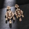 Luxurious Rhinestone Tassel Earrings: Elegant Crystal Studs with a European & American Flair