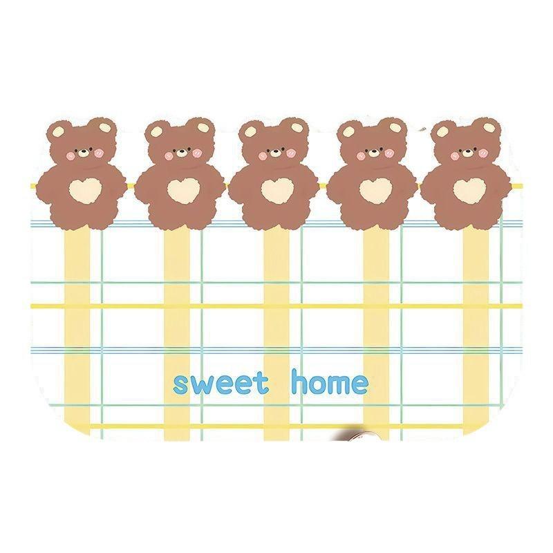 Niedliche Candy Bär Badezimmer Bodenmatte Diatomeenerde Wasseraufnahme Schnelltrocknend Badezimmer Toilette WC Toilettentür Rutschfeste Fußmatte