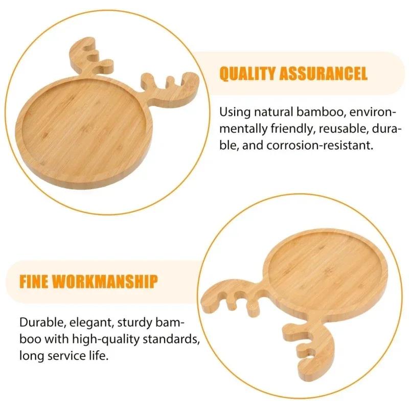 Wooden Christmas Tray Candy Dish Platter Christmas Tree Hat Pattern Cartoon pallet Salad Sashimi Sushi Nut snacks Dessert Tray