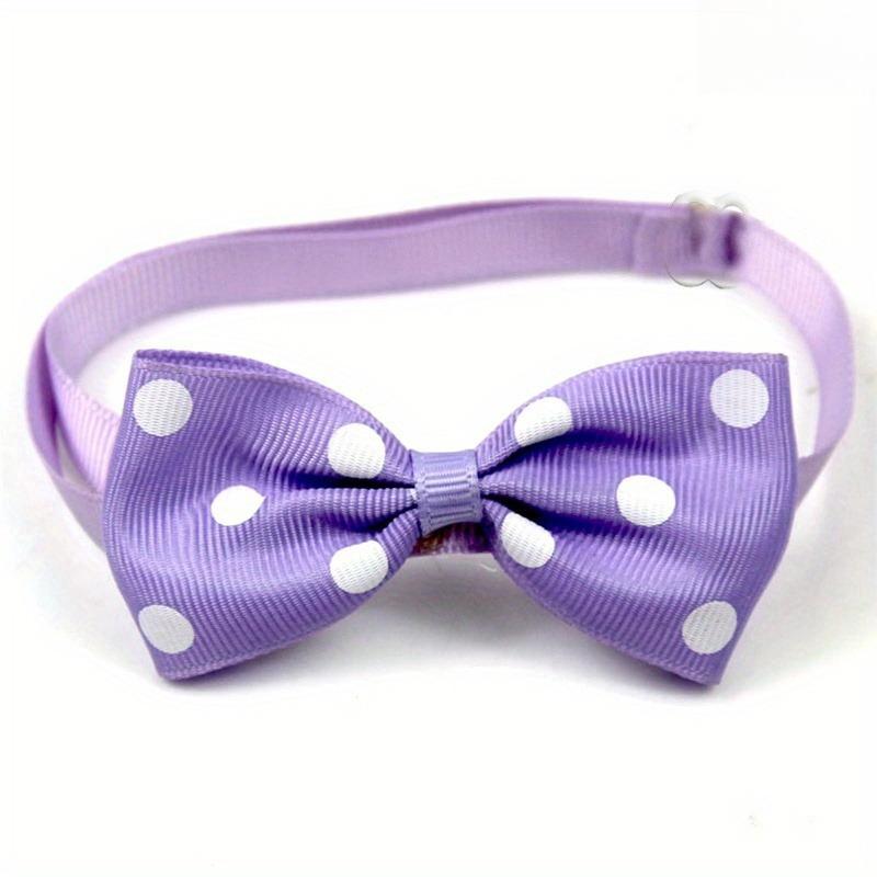 

Polka Dot Bow Tie Pet Dog Collars Adjustable Necklace Collar Safety Bow Tie Collars Dog Pet Supplies XS світло-фіолетового кольору