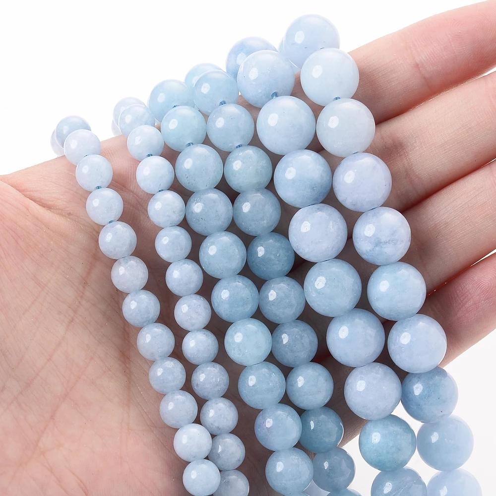 Natural Round Stone 4 6 8 10 12mm Tiger Eye Crystals Lava Turquoises Jades Loose Bead for Jewelry Making DIY Bracelet Needlework