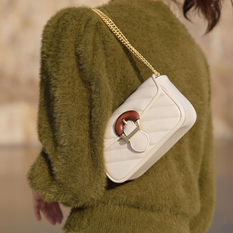 Xiaoxiangfeng Leichte Luxus Schultertasche Nische Bestickte Linie Kette High-End Umhängetasche Mini-Tasche Neuer Stil