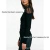 Spicy Girl High Neck Mesh See-Through Slimming Patchwork Long Sleeve Top