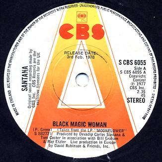 

7inch Record SANTANA - Black Magic Woman SCBS6055 CBS 1978 UK Rock Used