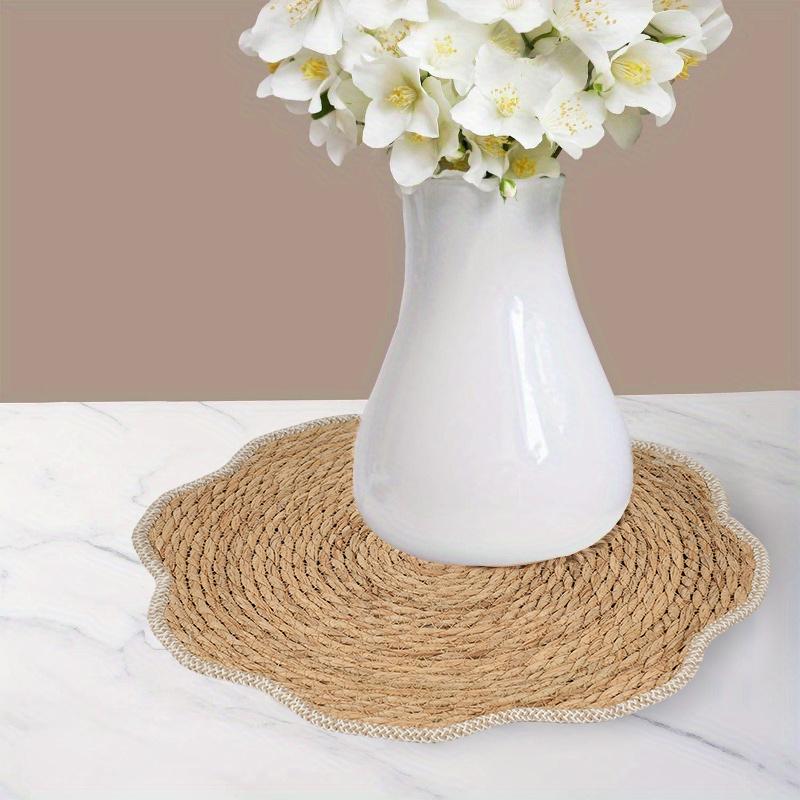 1PC Woven Heat-Resistant Flower-Shaped Eco-Friendly Placemat Insulating Husk Multi-Purpose Natural Home-Use Corn Durable