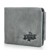 Black Angel Genuine Leather Men's Trifold Wallet - Horizontal Multifunction Design