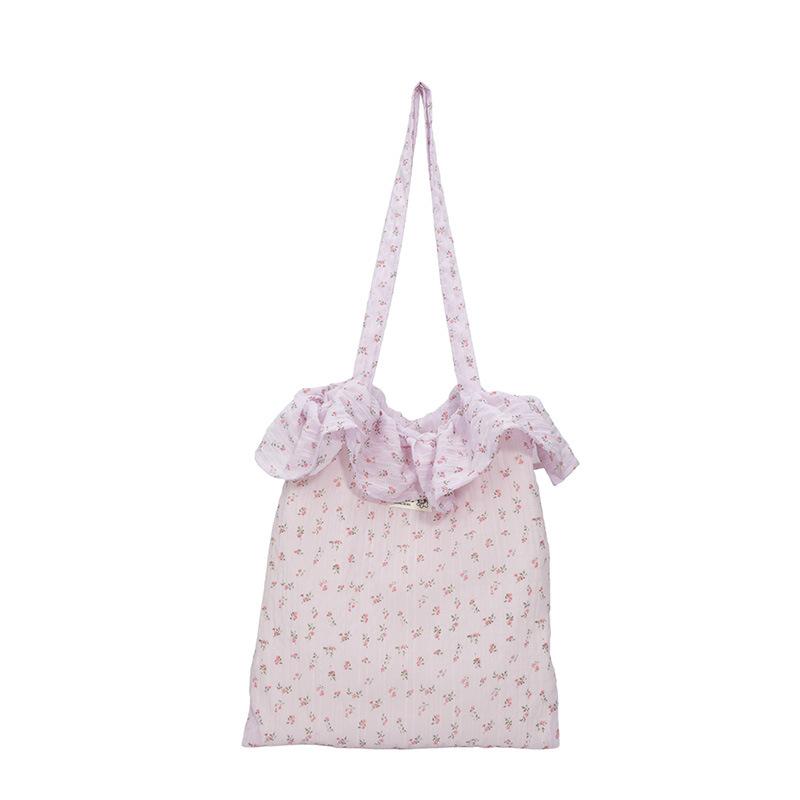 Lotus Leaf Edge Floral Cloth Bag Women's Bag New Trend Tote Bag Large Capacity Bag