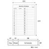MagX Apply Monthly Schedule Board A3 with Magnet MAMB-3042W-Y