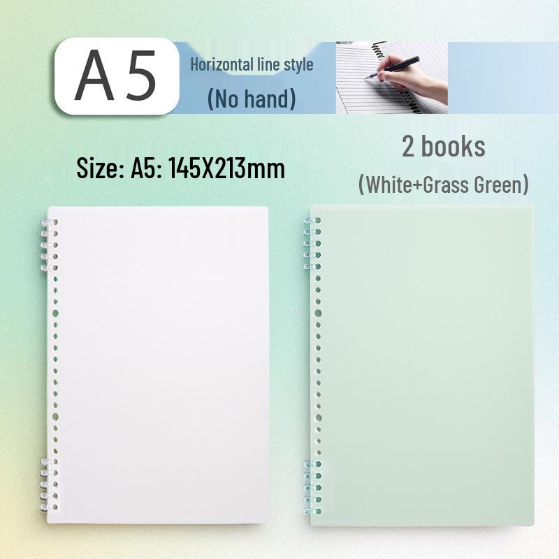 B5 Hand-Friendly Loose-Leaf A4 Junior Notebook with A5 Detachable Coil for Students