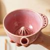 Handheld Citrus Squeezer Ceramic Berry Washing Bowl with Detachable Juicing Cone & Drain Rack, Self Rinsing Fruit Multi-functional Kitchen Gadget