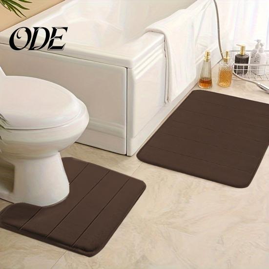 Coral Velvet Bath Mat 2Pcs/Set Bathroom Floor Non-Slip Bottom 40x60cm Durable 40x50cm U-Shaped Square Pad Absorbent Rug