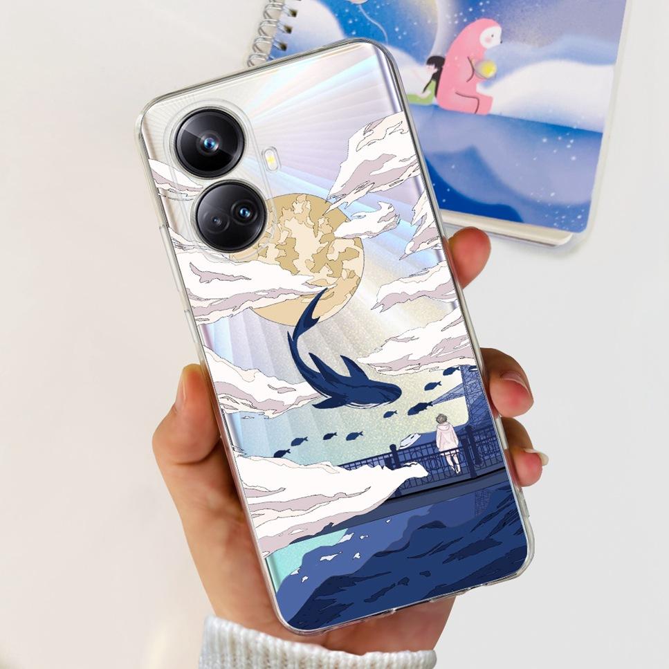 For Realme 10 Pro+ 6.7" RMX3687 Case Cute Cartoon Astronaut Cat Soft Silicon TPU Cover For Realme 10 Pro Plus Bumper Phone Case