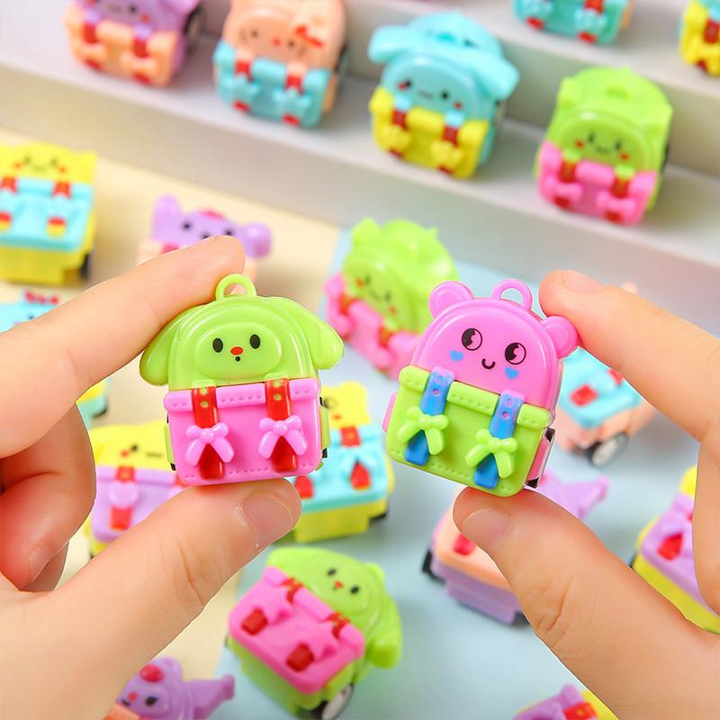 Cartoon Inertia Mini Backpack Design Children Toy Car For Kid Entertainment