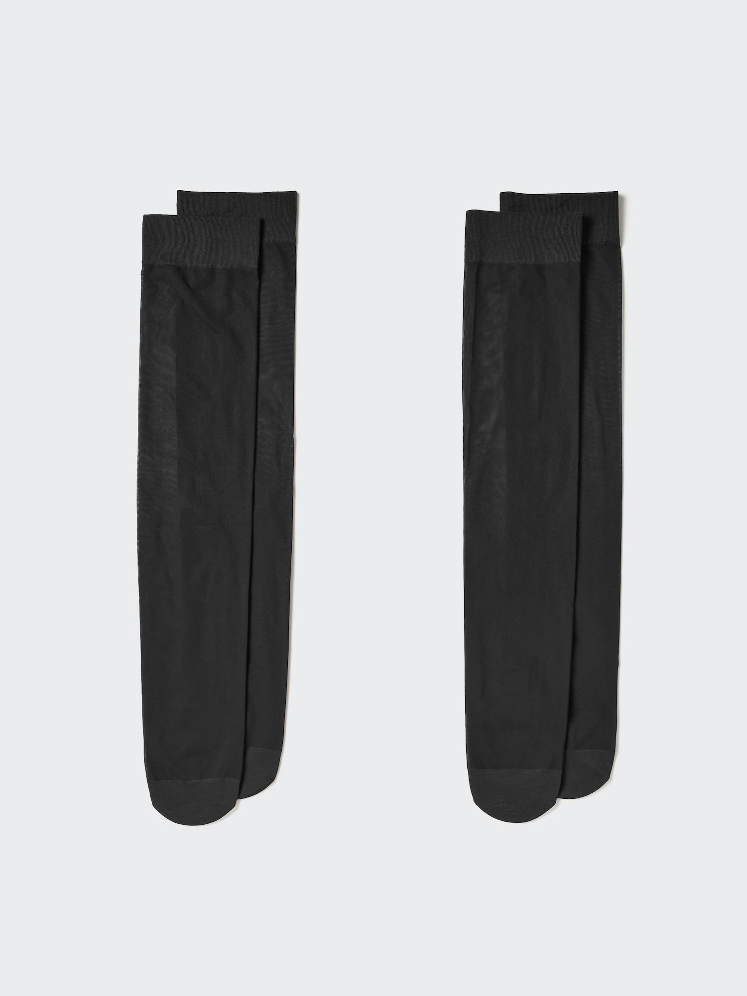 Uniqlo Sheerney High Socks 2p 09 BLACK/WOMEN FREE