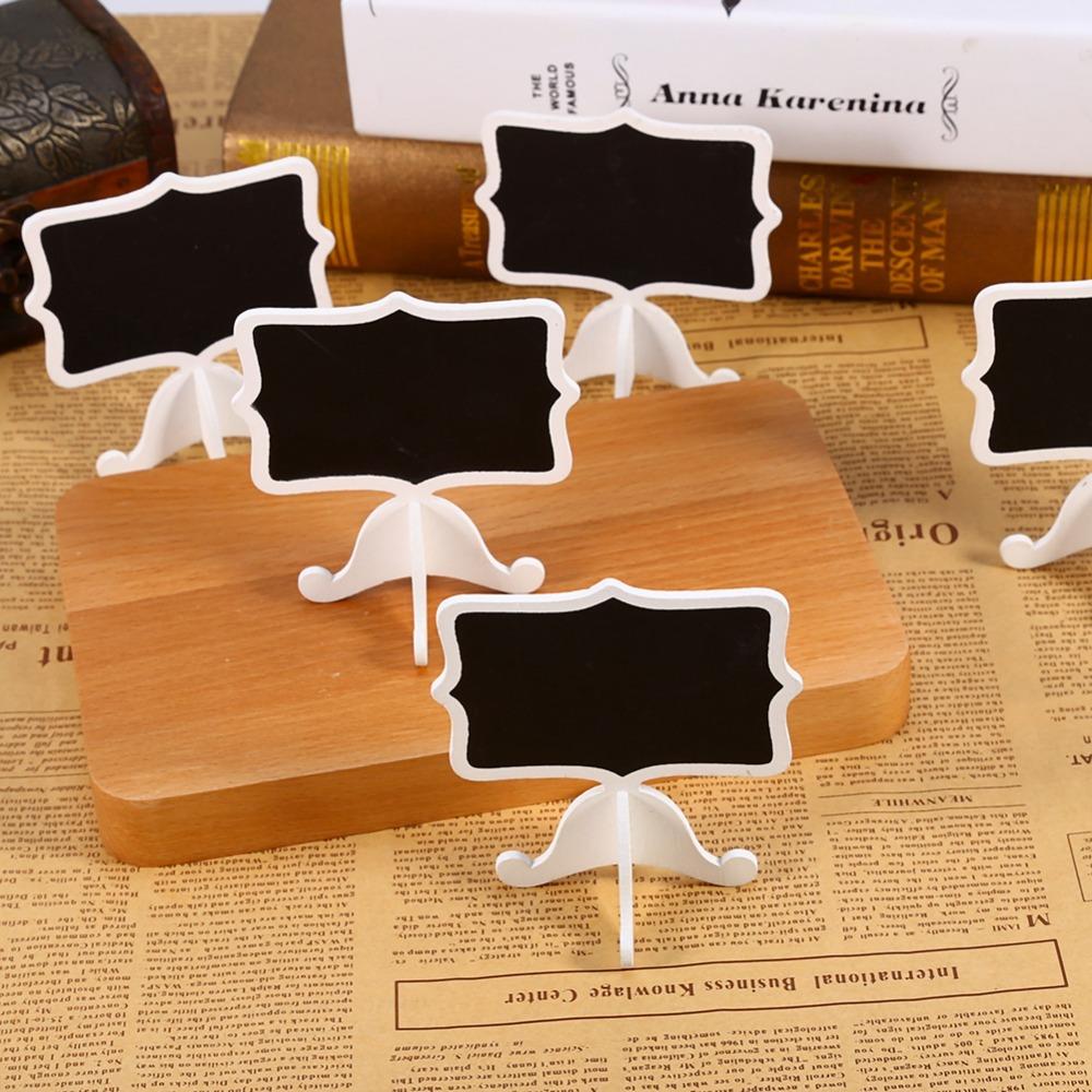 10Pcs White Tabletop Decor Chalkboard Ornaments  Cafe Dessert Table Ornament Decoration