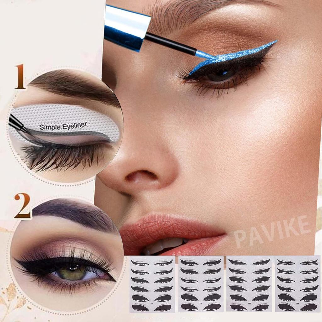 PAVIKE Eyeshadow Stencils and Eyeliner Stencils Eye Makeup Fabric Comfortable and Suitable for All Eye Eyeshadow Stencil Sticker Quick Portable Tool