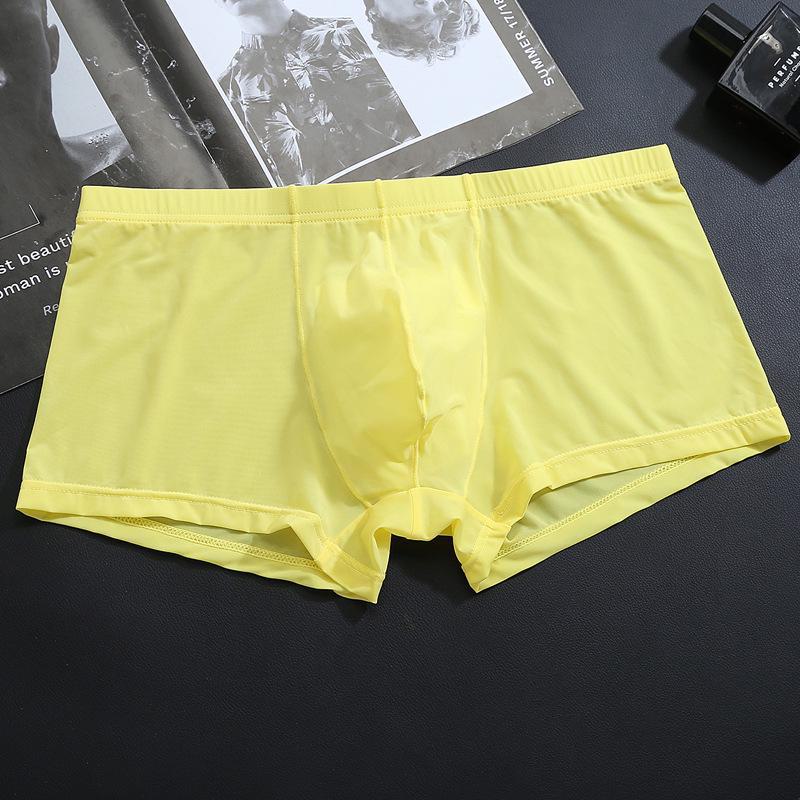 Men's Ice Silk Ultra-Thin Low Waist Transparent Boxer Briefs