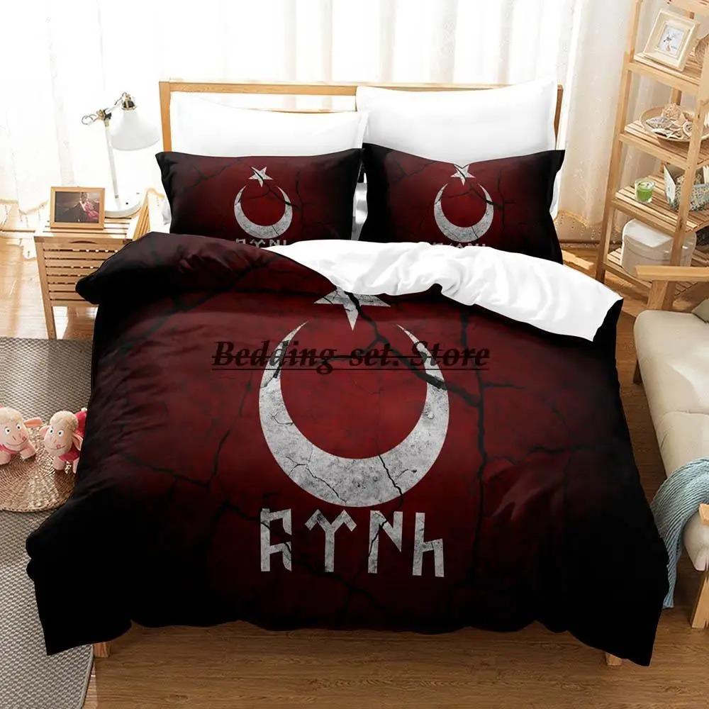 Turkey Flag Bedding Set Single Twin Full Queen King Size Bed Set Aldult Kid Bedroom Duvetcover Sets 3D Print Anime Bed Sheet Set