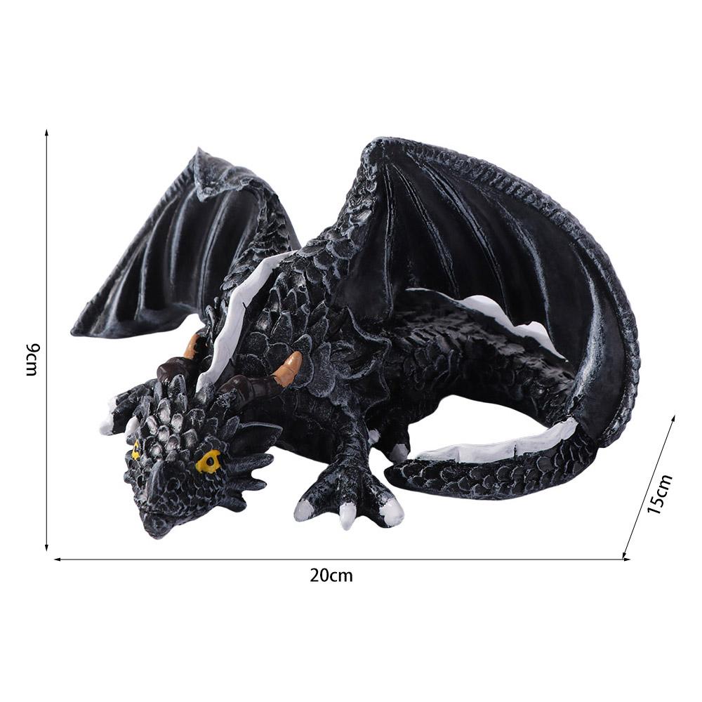 Sculpture de Dragon Noir Grande Taille Décoration Dragon en Résine Ornements de Dragon Cadeaux