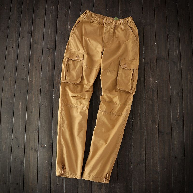 Self-Retained Recommend Foreign Trade Original Order Spring and Summer Thin Cargo Pants Men Loose Pants Multi-Pocket Slacks
