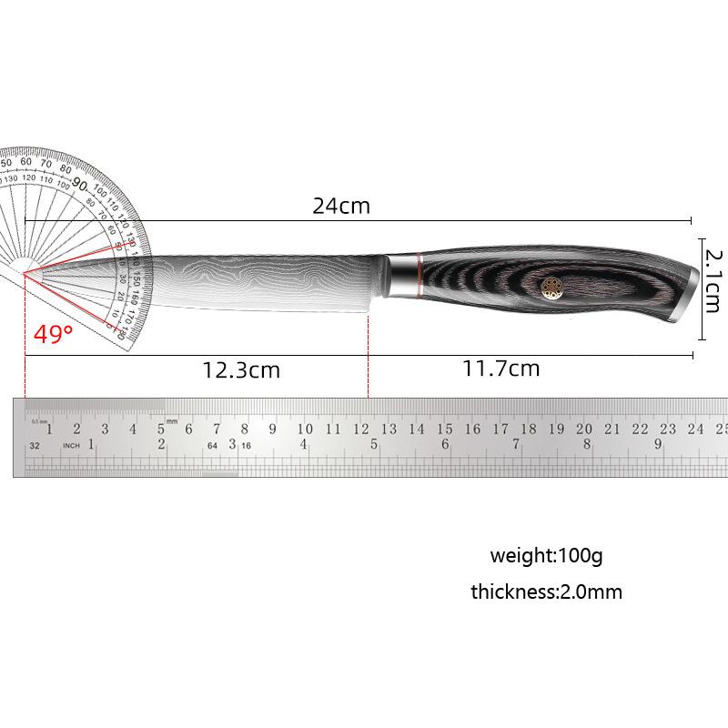 5 Inch 67 Layers Damascus Steel Kitchen Fruit Knives Paring Knife Cutter