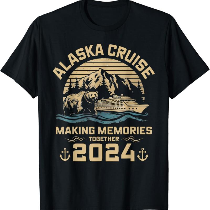

Matching Family Friends and Group Alaska Cruise 2024 T Shirt - Men s Summer Cotton Graphic Tee S