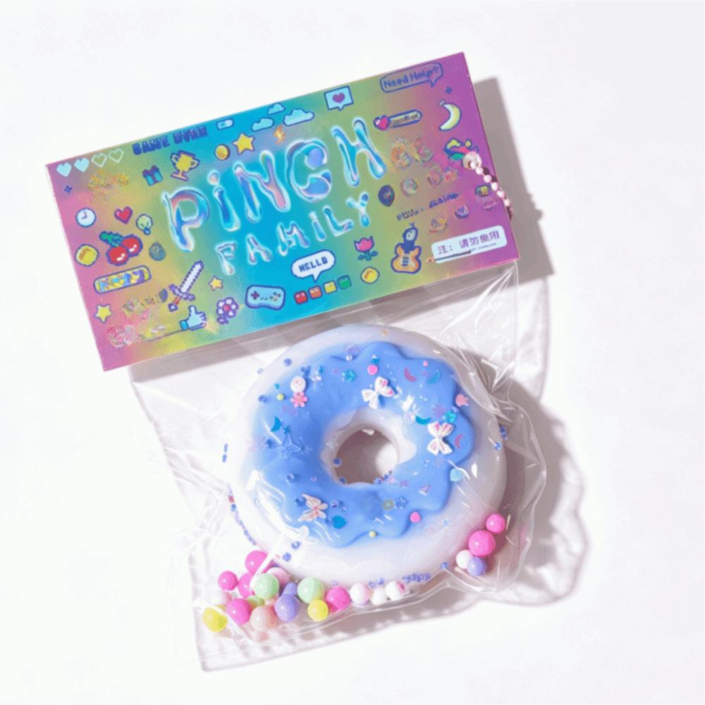 Slow Rebound Cake Squeeze Toys Soft Sticky Doughnut Squishy Toy Doughnut Fidget Toy Desktop
