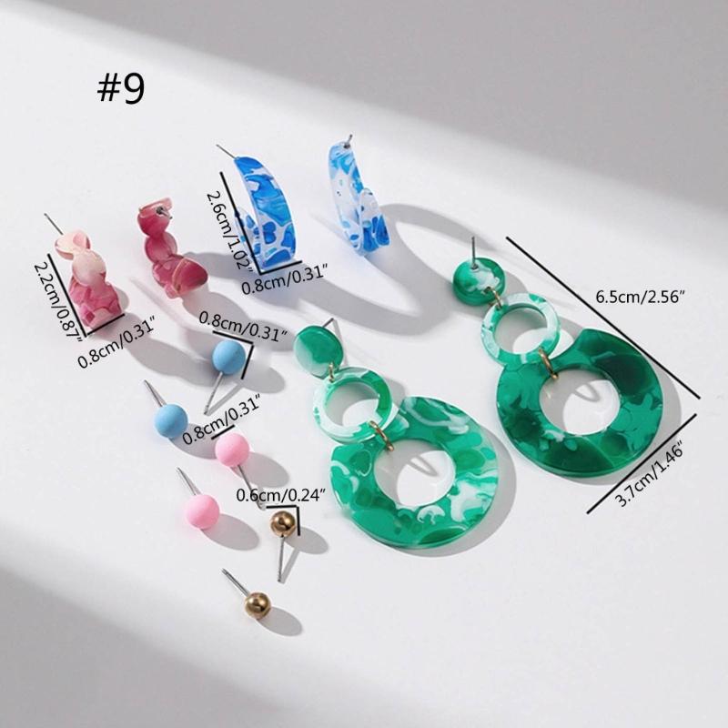 Acrylic Ear Jewelry Set Beautiful Dopamine Dangle Earrings Statement Earrings Acrylic Material for Fashionable Women