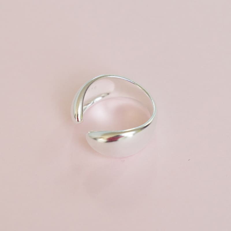 geegee [silver925] leaf open ring - 2color